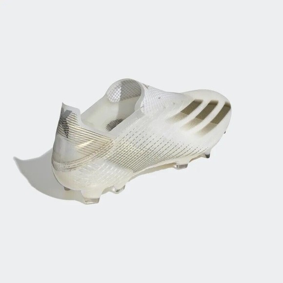 MEN\'S Adidas X Ghosted+ FG Soccer Cleats White Metallic Gold Melange EG8249 main image 8